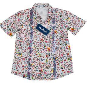 NWT Blue Quail Size 12 Otomi Fiesta Guayabera